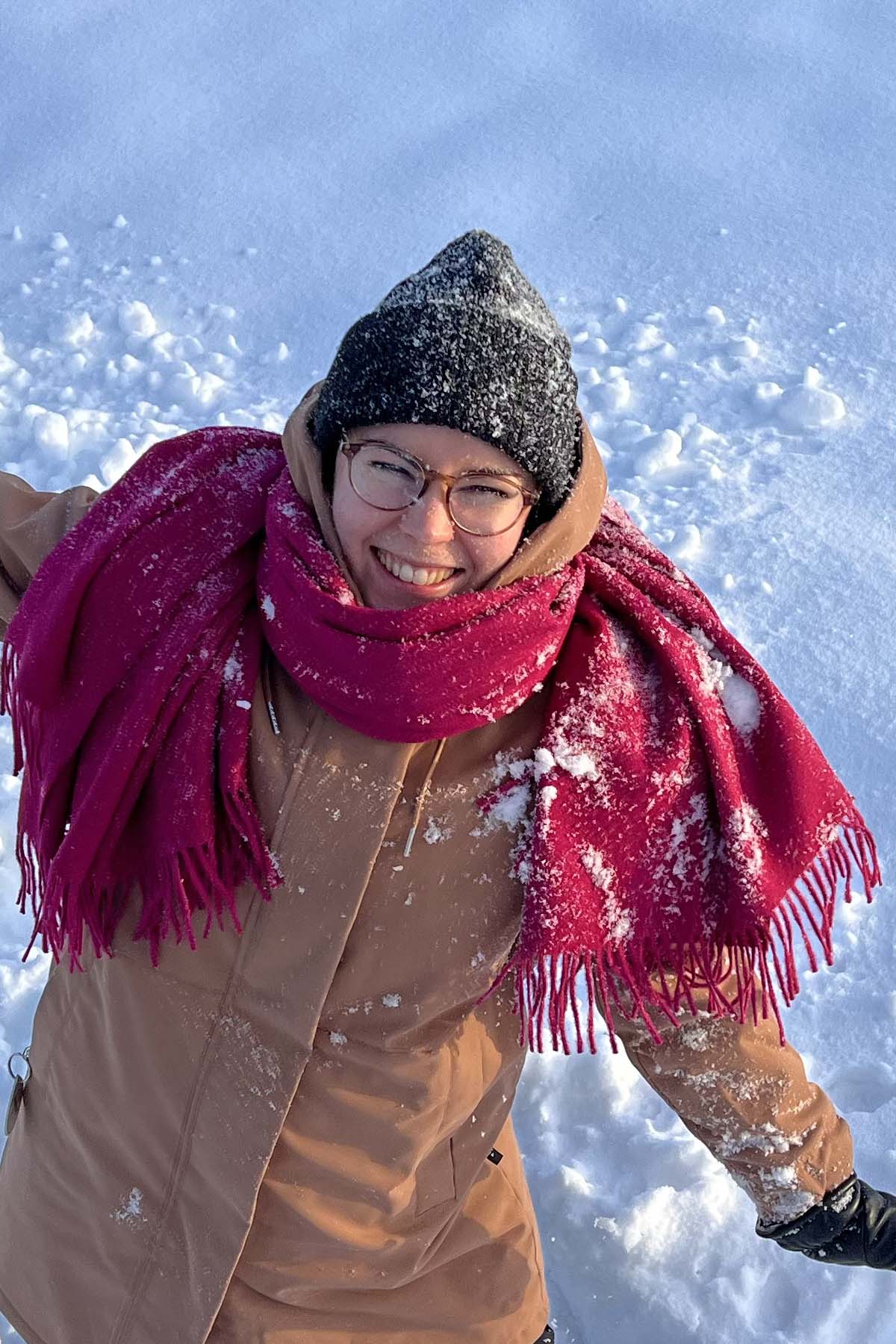 Alpakkahuivi punainen fuksia Arapa