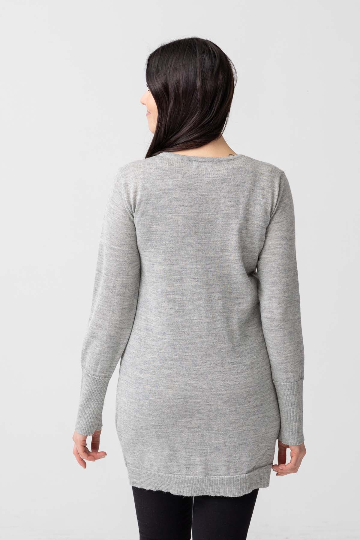 Sipán knitted tunic - light gray