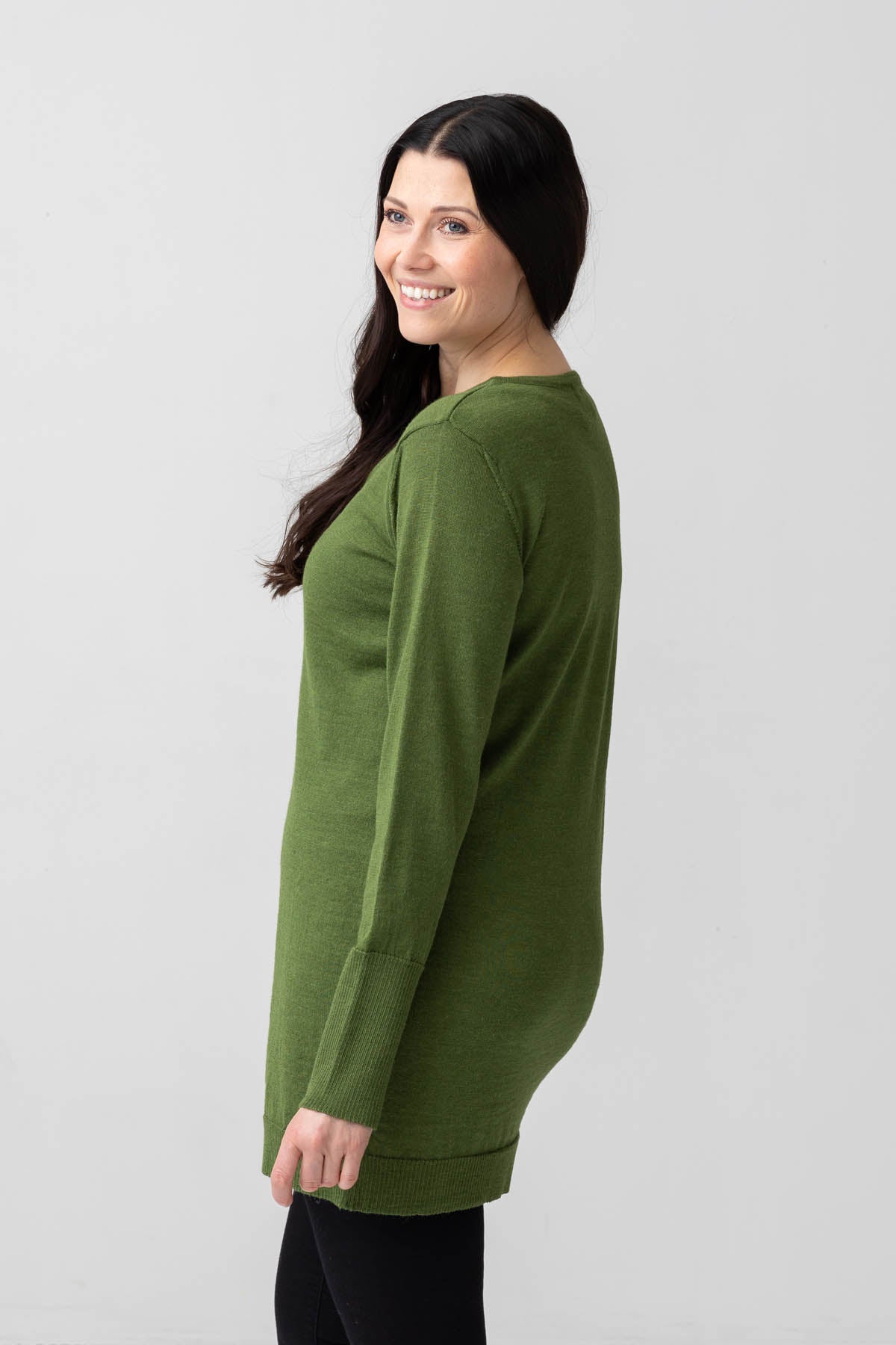 Sipán knitted tunic - olive green