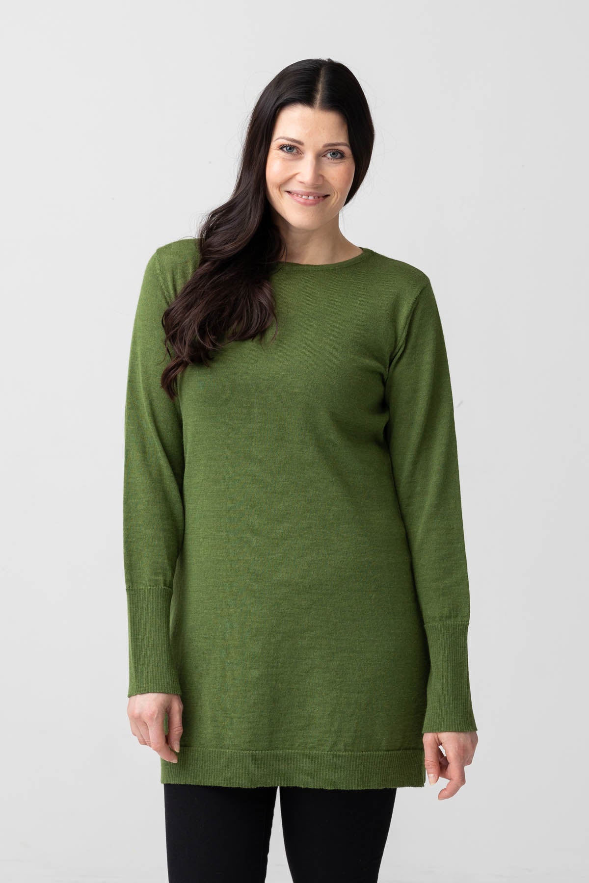 Sipán knitted tunic - olive green