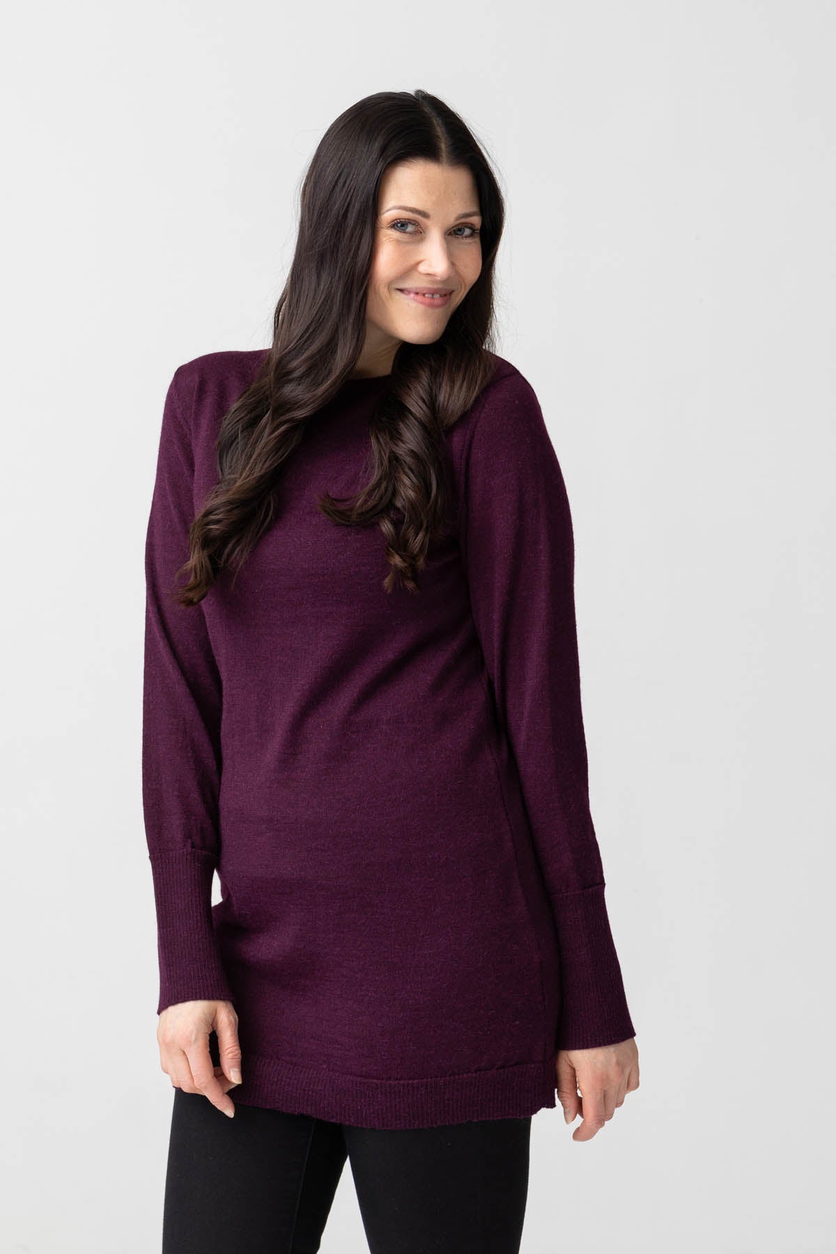 Sipán knitted tunic - plum 