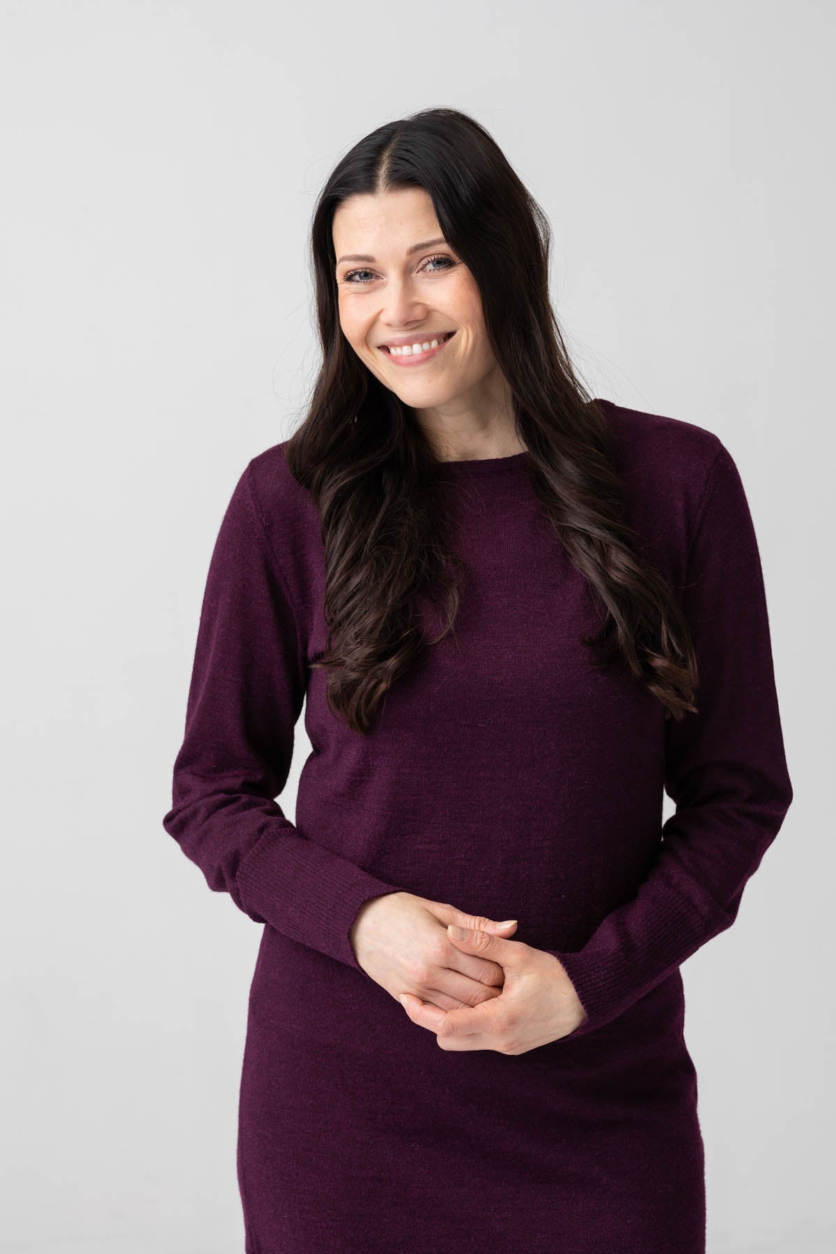 Sipán knitted tunic - plum 