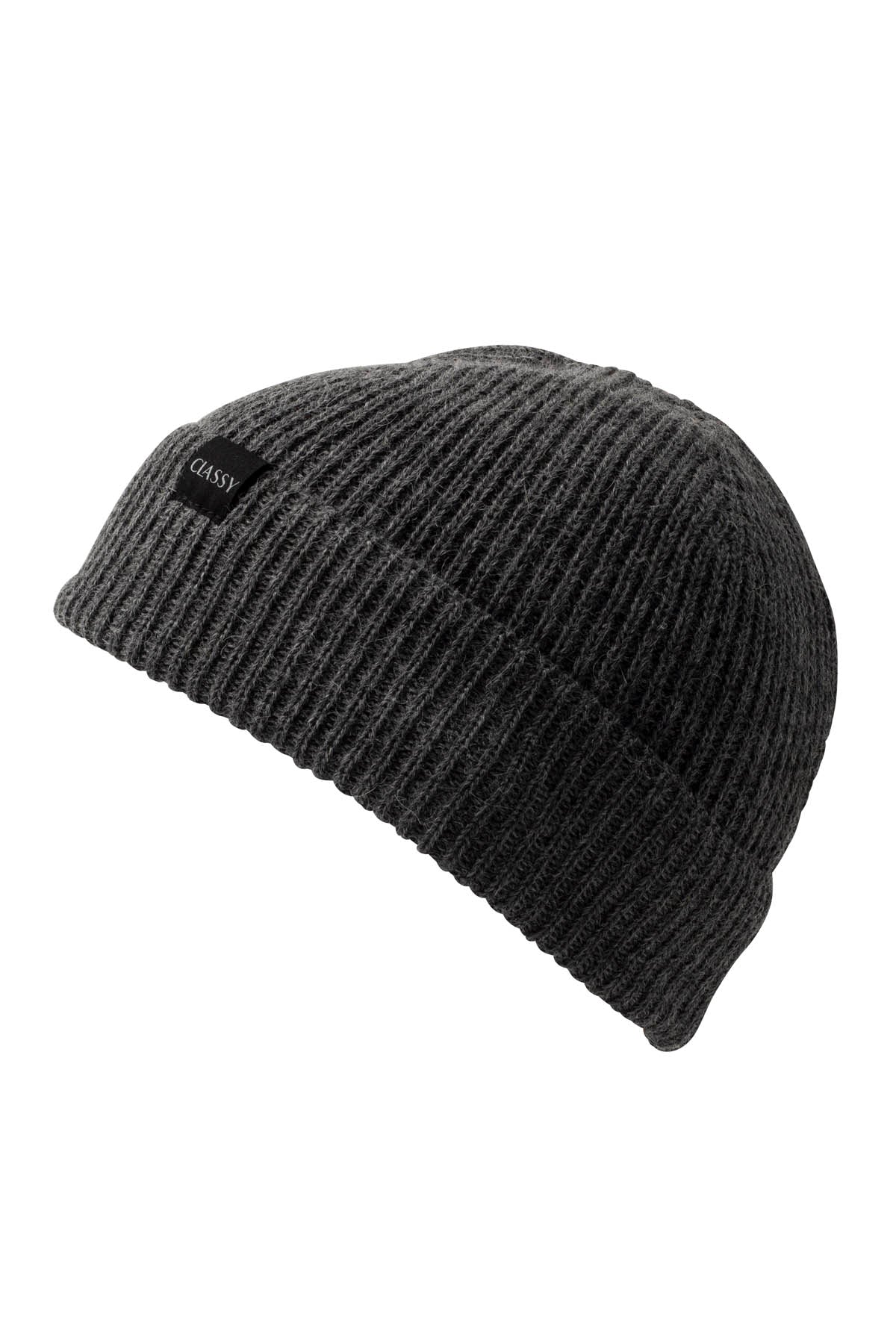 Misti alpakkapipo keskiharmaa sivusta