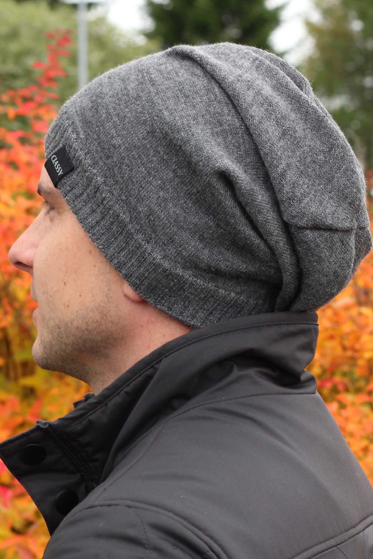 Alpakkapipo harmaa keskiharmaa Chachani sivusta